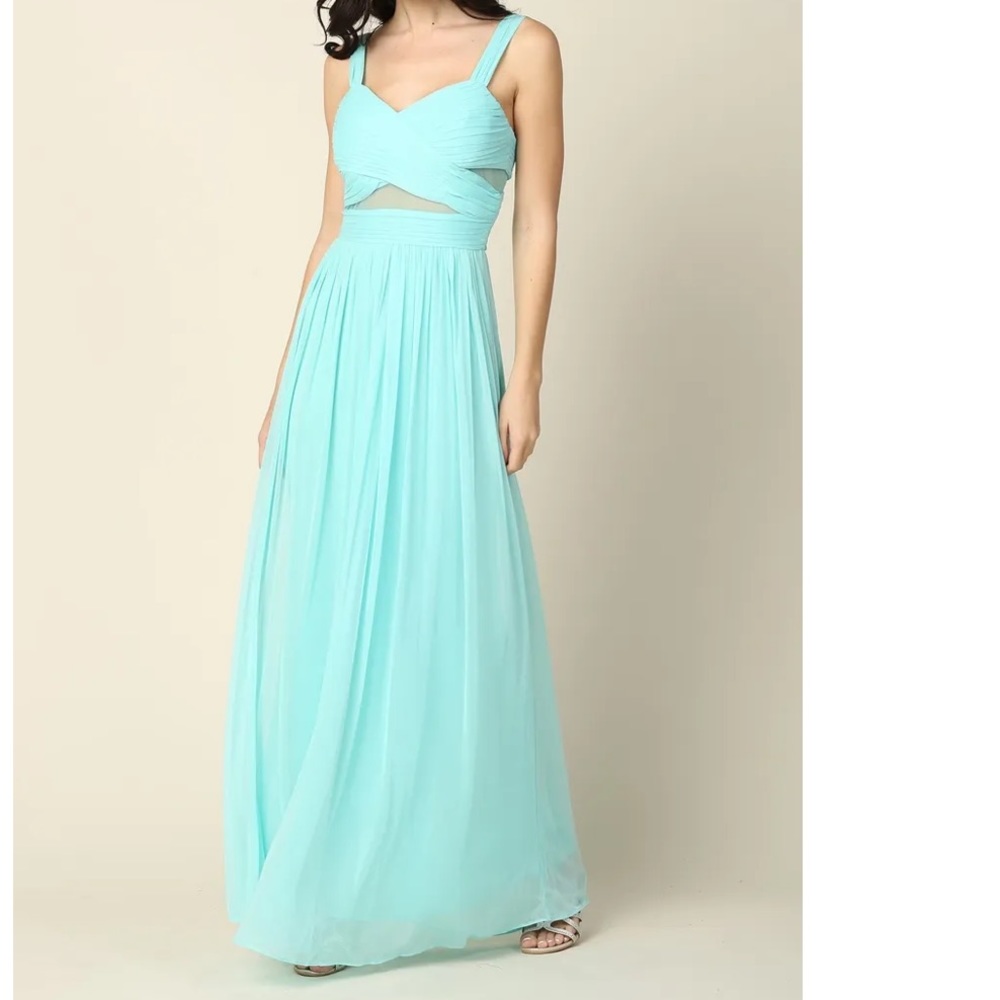 Chiffon Cut Out Illusion Size 10 Betsy & Adams Dress Formal NEW - Picture 2 of 14